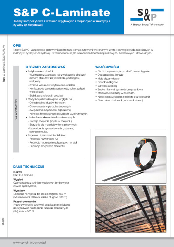 Karta techniczna taśm węglowych S&P C-Laminate
