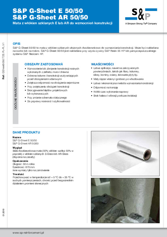 Karta techniczna S&P G-Sheet E 50/50